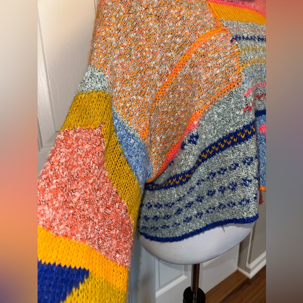 Sincerely Jules Patchwork Knit Cropped Sweater Bo… - image 5